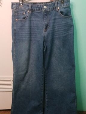 No Boundaries Women's Wide-Leg Jeans - Blue Denim